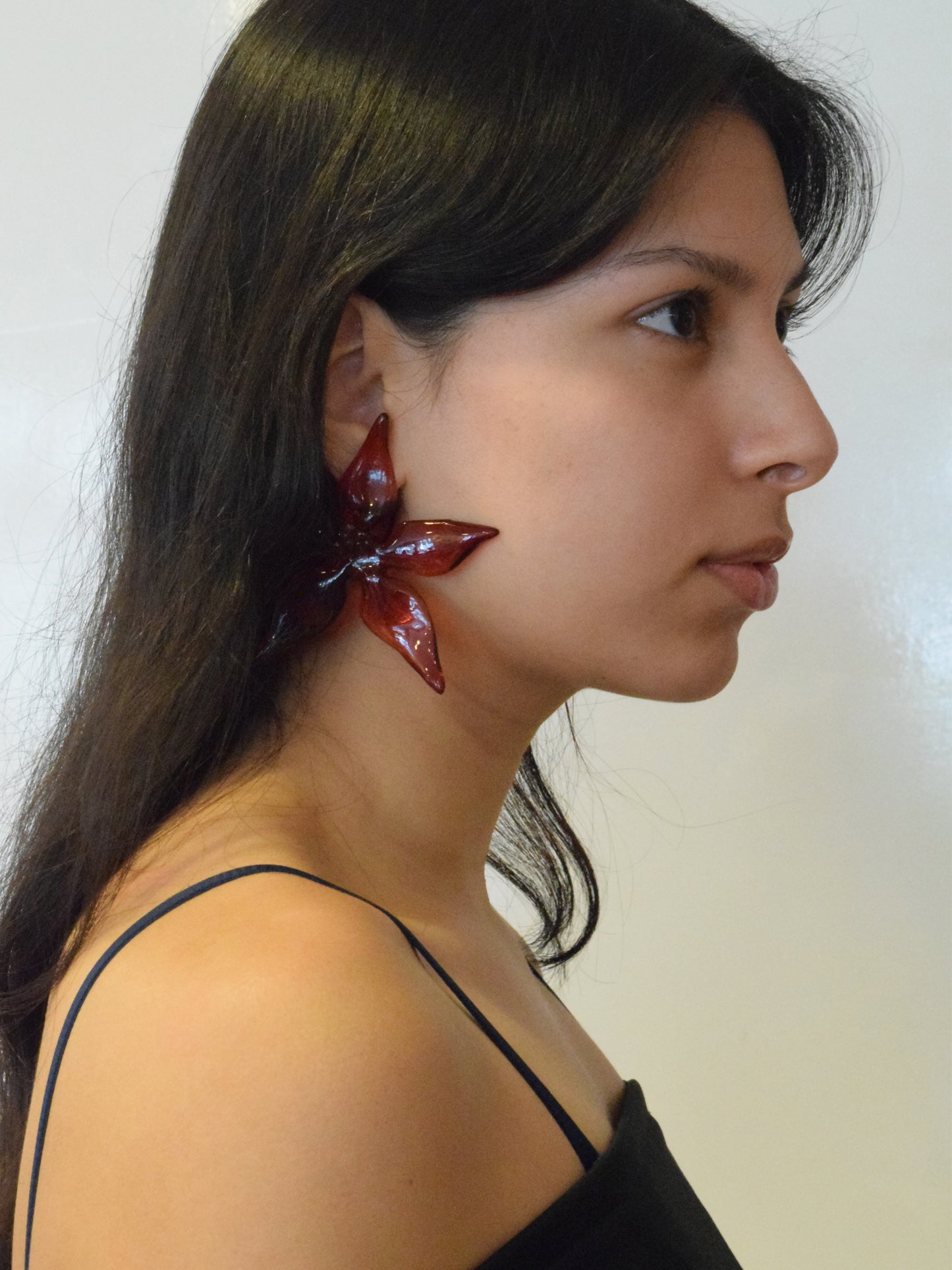 RED FLOWER EARRINGS