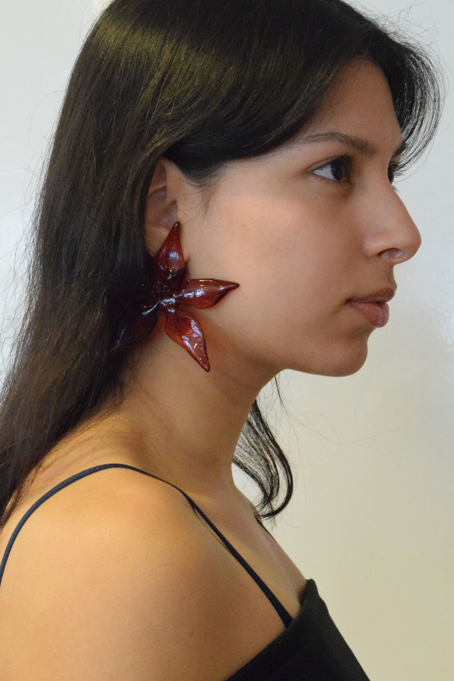 RED FLOWER EARRINGS