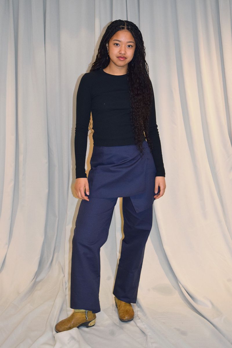 WRAP SKIRT NAVY