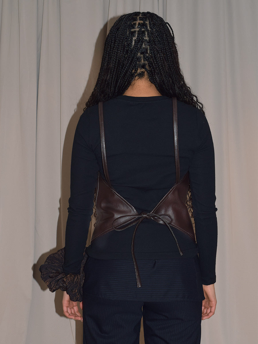 LEATHER TOP CHOCOLATE BROWN