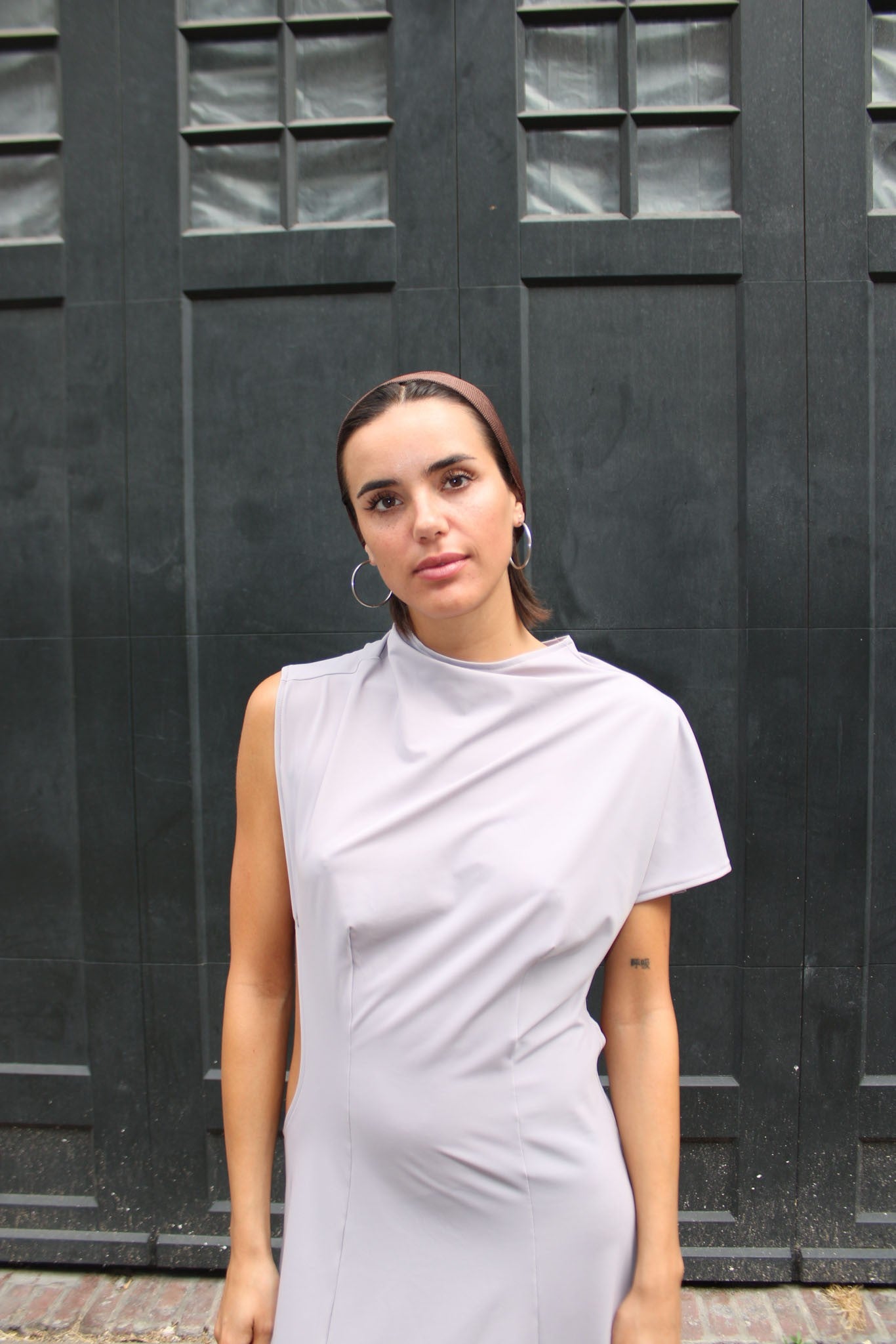 UNNA DRESS SOFT GREY