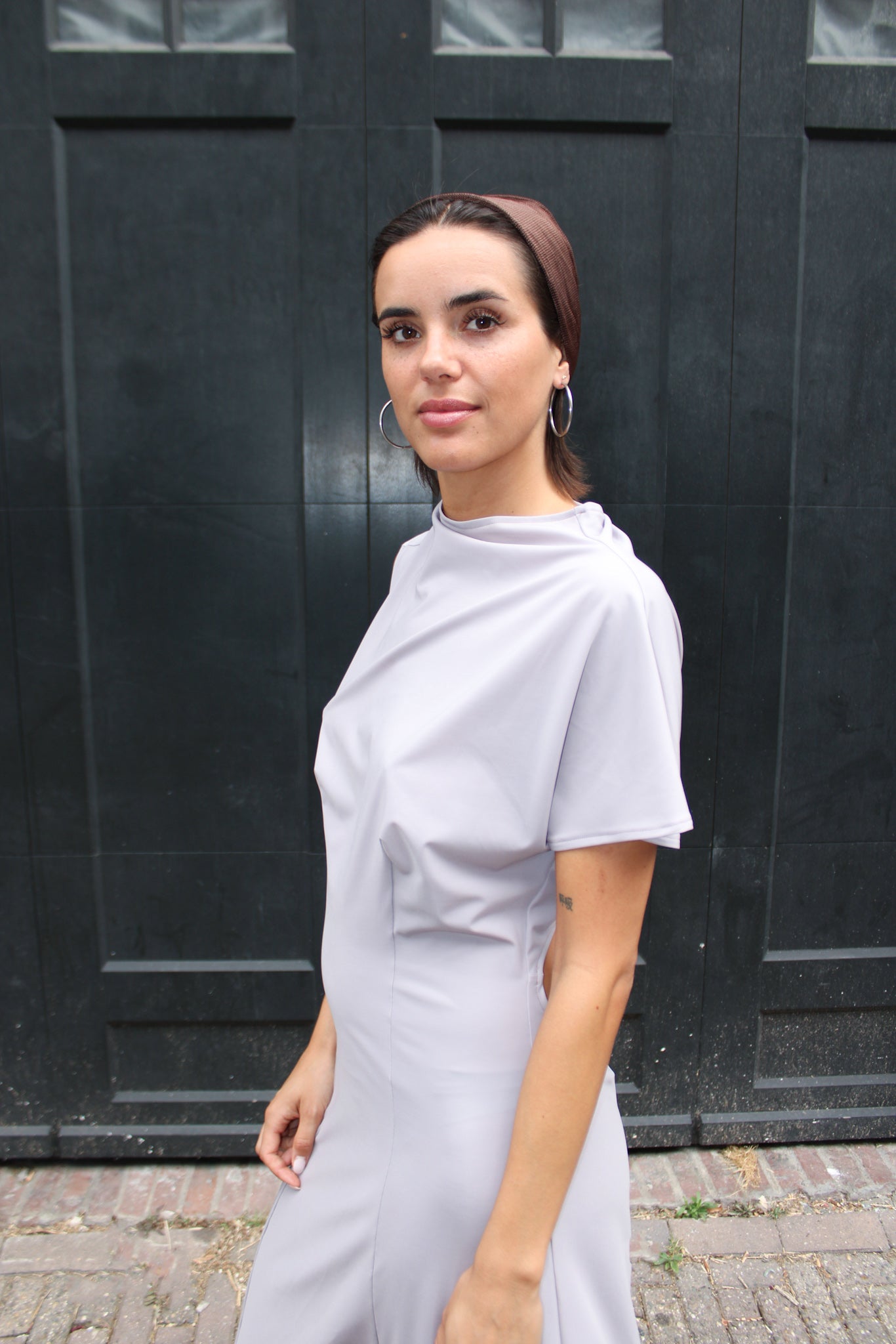UNNA DRESS SOFT GREY